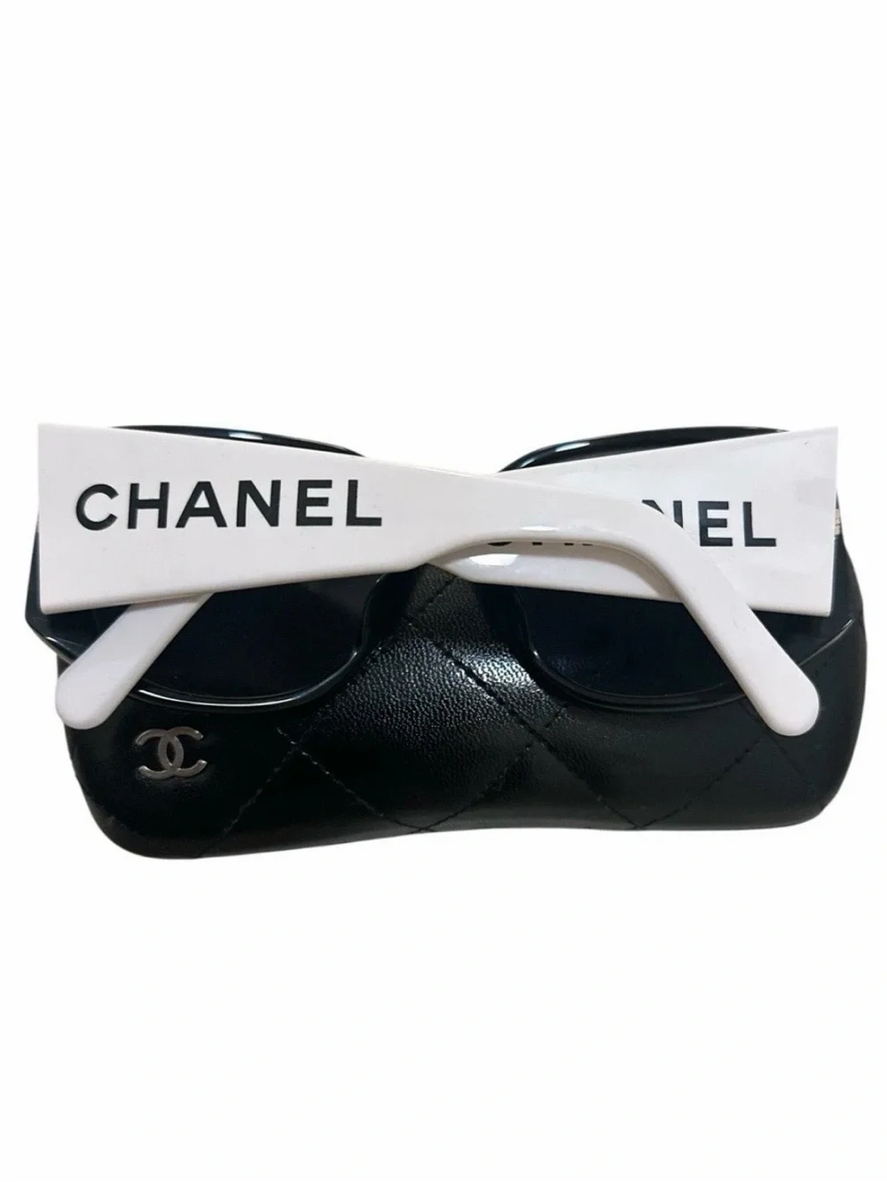 CHANEL SPRING/SUMMER 1995 (95P) 'BARBIE COLLECTION' BLACK WHITE LOGO SUNGLASSES